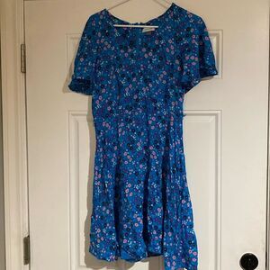 Calvin Klein 12 Floral Midi Short Sleeve Dress